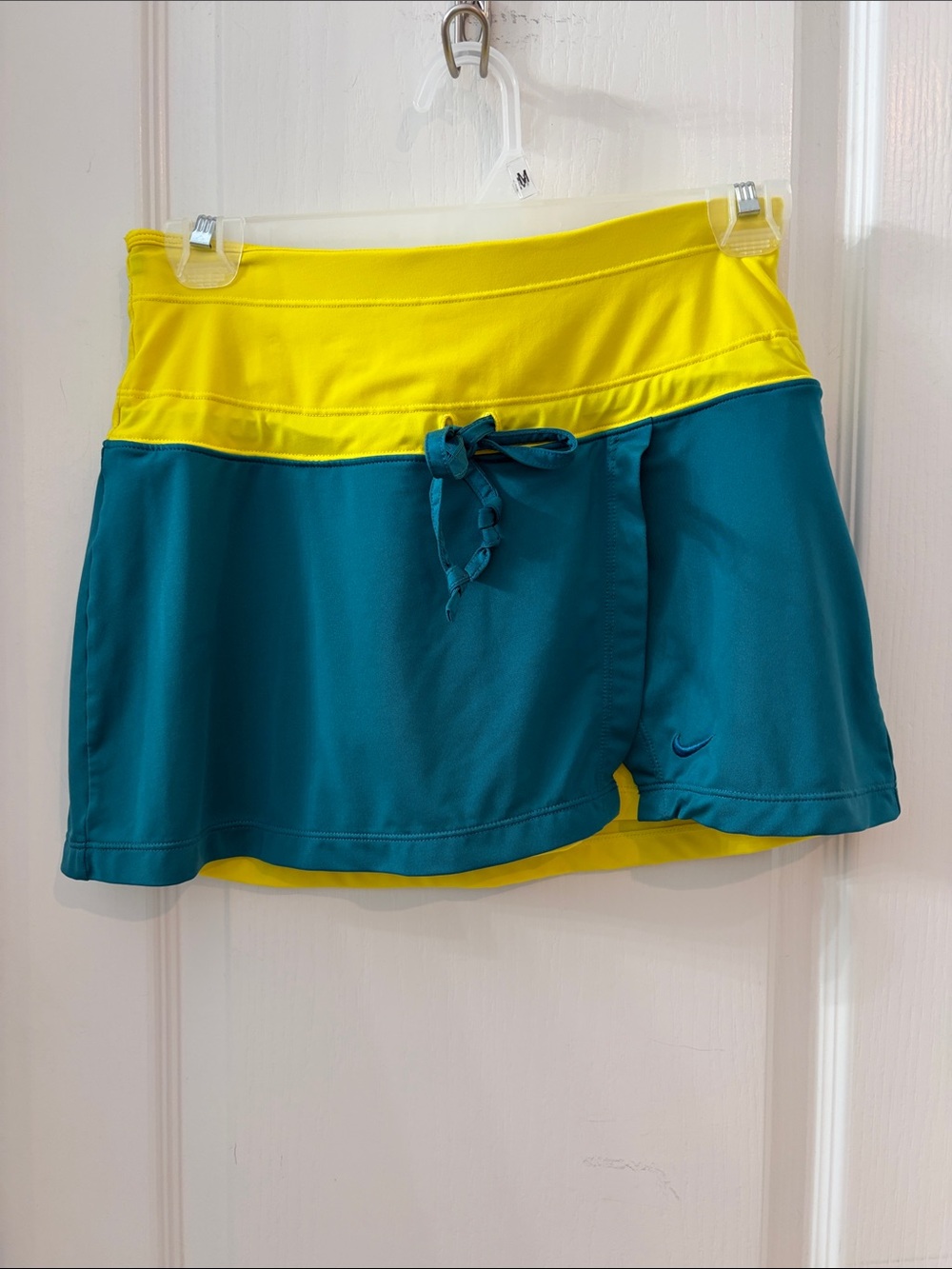 Nike Teal and Yellow Athletic Skort XS waist 12
